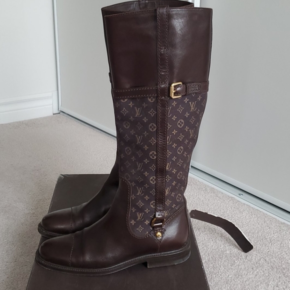 Louis Vuitton monogram mini lin riding boots - Picture 2 of 11